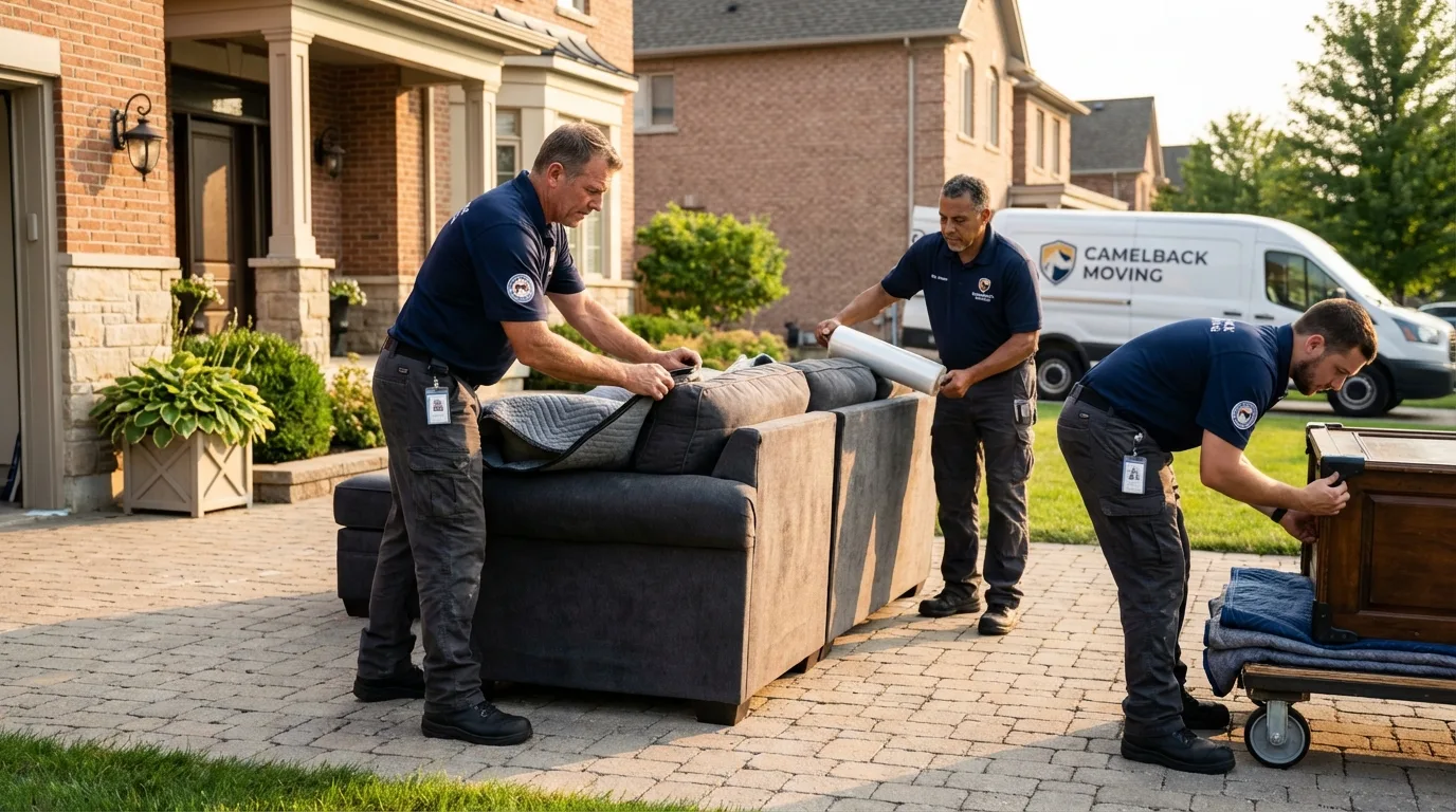 Large estate moving crew wrapping furniture in Hernando, FL