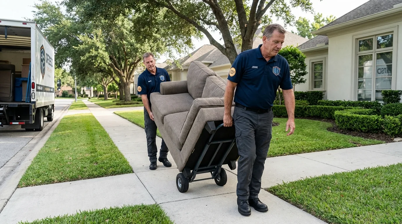 Local residential moving crew loading furniture in Hernando, FL
