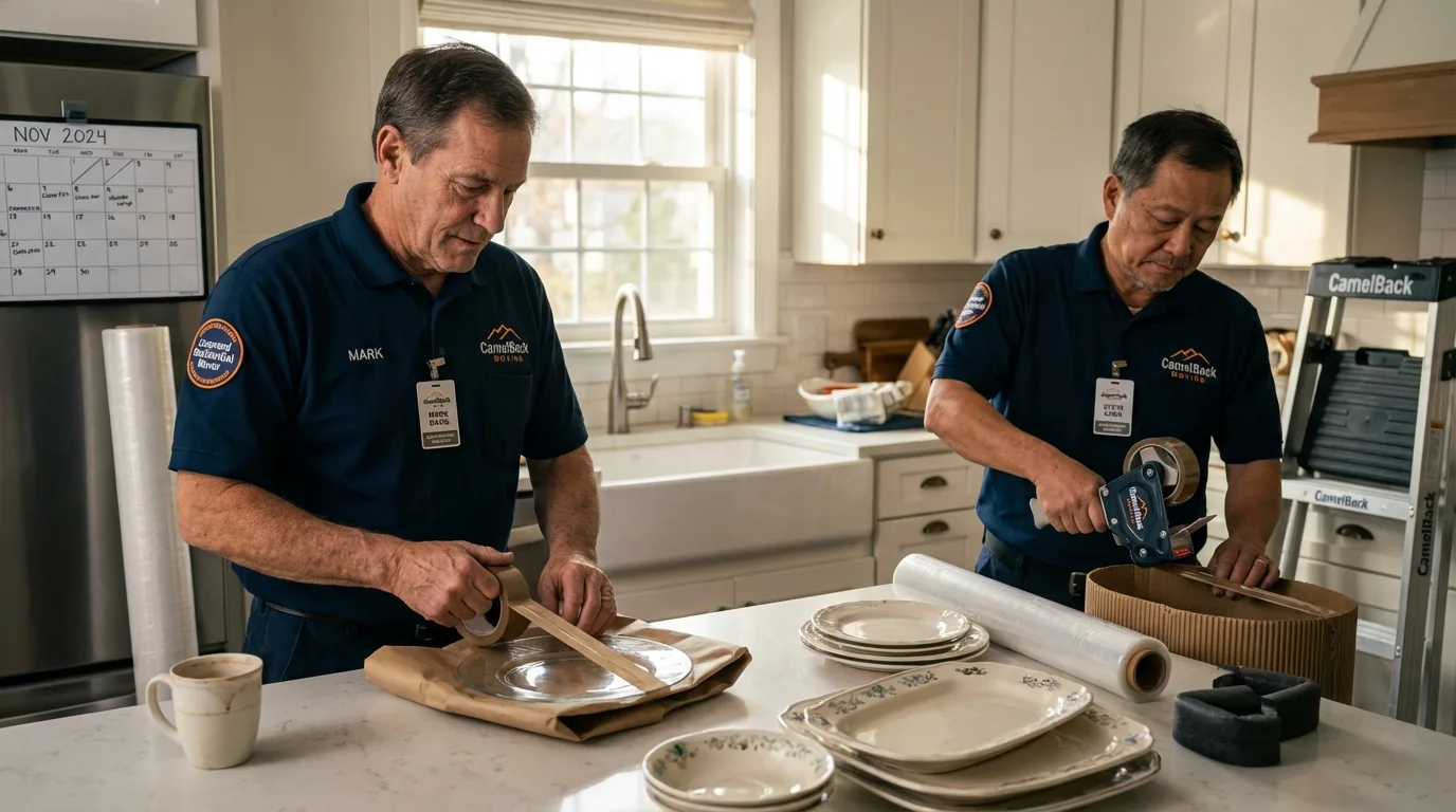 Professional crew packing kitchen dishware in Hernando, FL